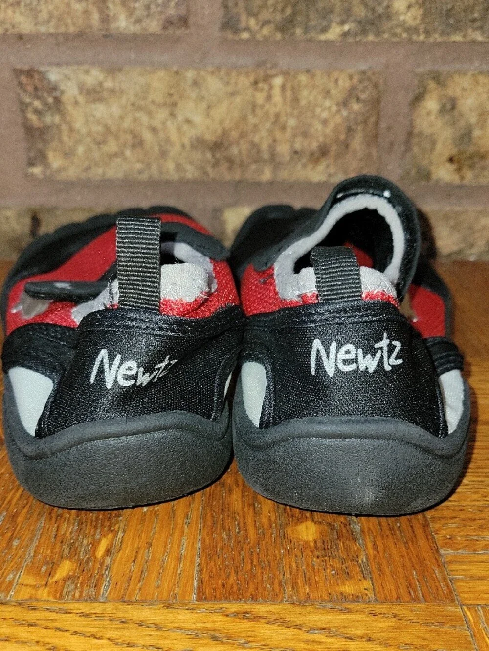 Newtz Kids Water Shoes Size 6 Black and Red with Shark Graphic